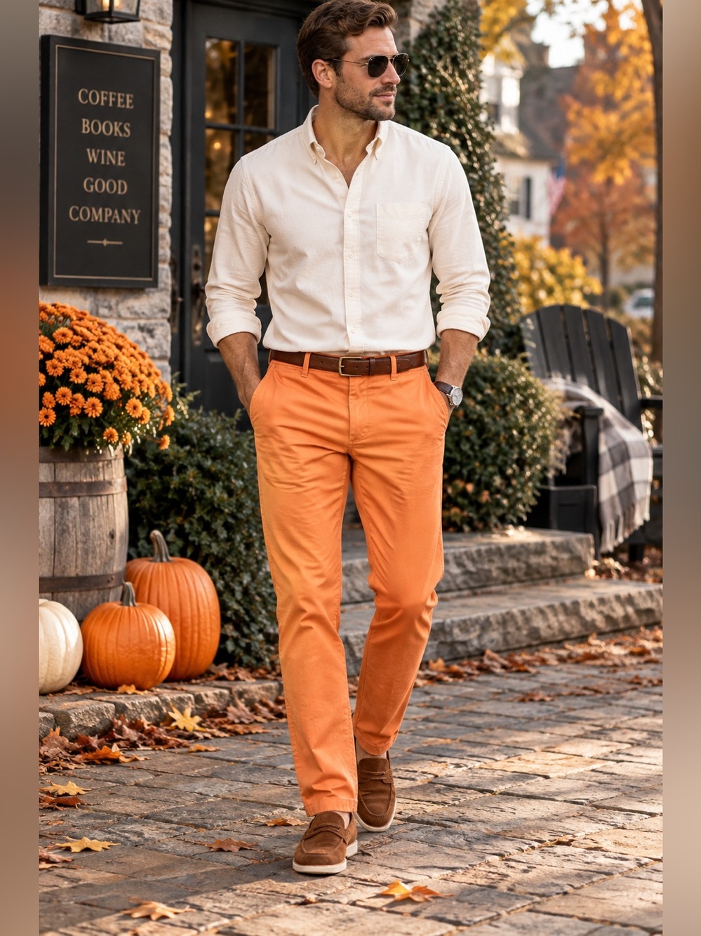Marc Anthony Slim Fit Orange Chino Pants Men’s 34x34 NWT
